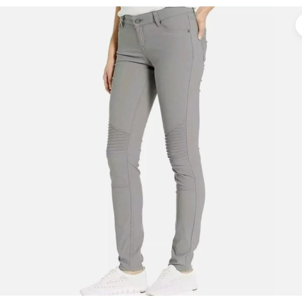 Prana Brenna Pants Gravel Gray Midrise Skinny Moto Womens Sz 4